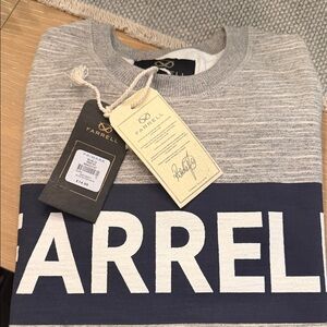 Primark Grey and Navy Crewneck Sweater with Bold Logo